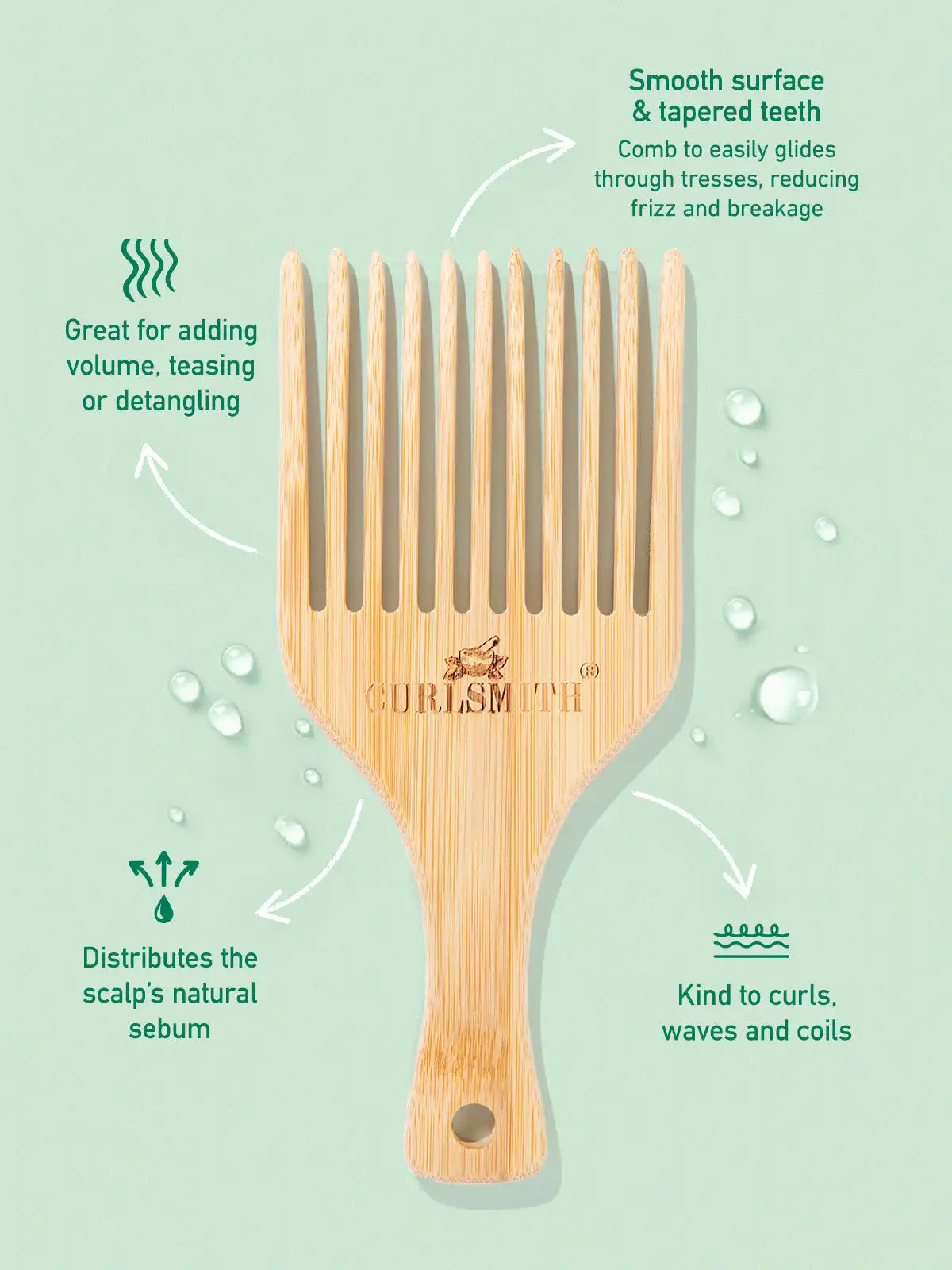 Bamboo Hair Pick